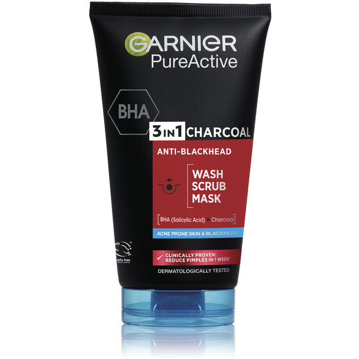 GARNIER 3in1 Black Pure Active (Intensive Charcoal Anti-blackhead) 150 ml