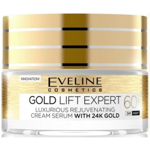 „Eveline Cosmetics Gold Lift Expert“ prabangus atjauninantis dieninis ir naktinis kreminis serumas nuo 60 metų – atjauninantis dieninis kremas - Glamur