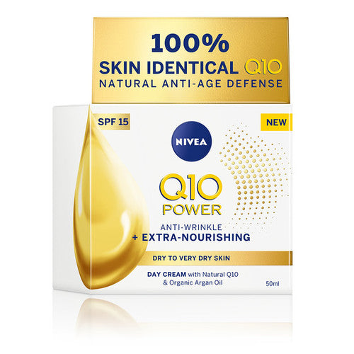 „Nivea Q10 Power Anti-Wrinkle + Extra Nourishing SPF15“ dieninis kremas