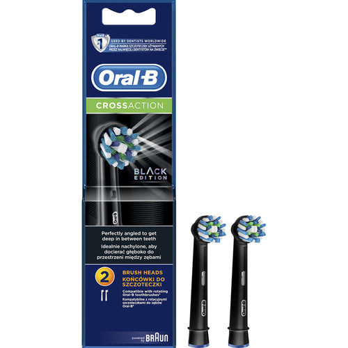 Oral B Cross Action EB50 Black – keičiamos šepetėlių galvutės