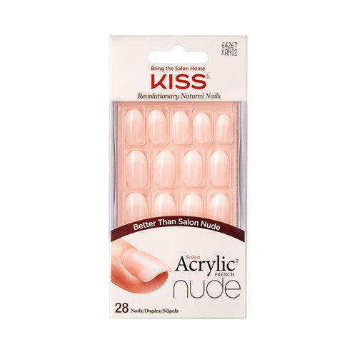 Kiss My Face Salon Acrylic French Nude Nails 64267 ( 28 pcs ) - Acrylic nails french manicure for a natural look