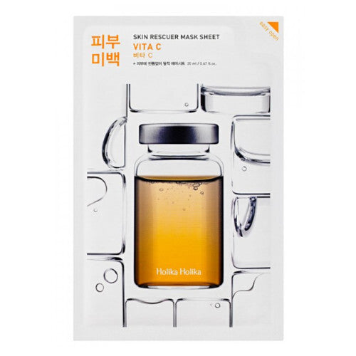 Holika Holika „Skin Rescue Mask Sheet“ – skaistinanti audinio kaukė su vitaminu C.