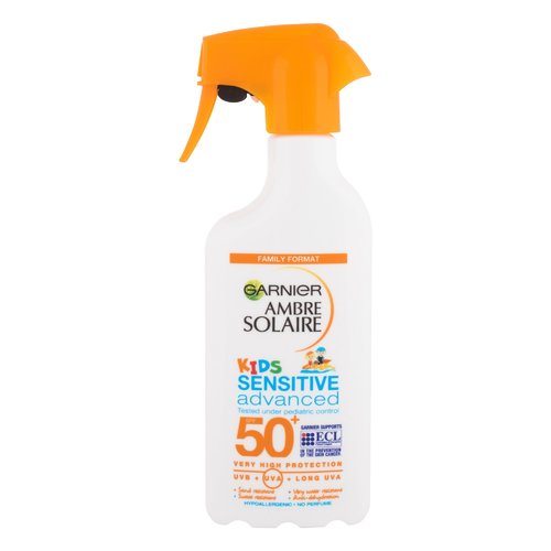 GARNIER Ambre Solaire Kids Sensitive Advanced Spray SPF 50 – Apsauga nuo saulės kūnui