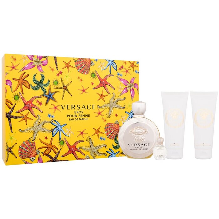 Versace Eros Pour Femme Gift set EDP 100 ml, shower gel 100 ml, body lotion 100 ml and miniature EDP 5 ml