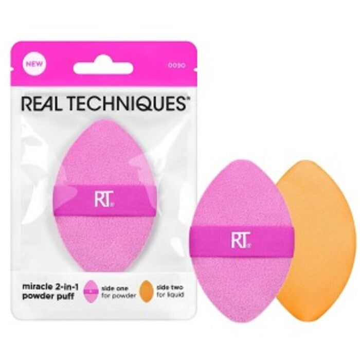 Real Techniques Miracle 2-In-1 Powder Puff - Multi-purpose puff for applying powder and liquid products