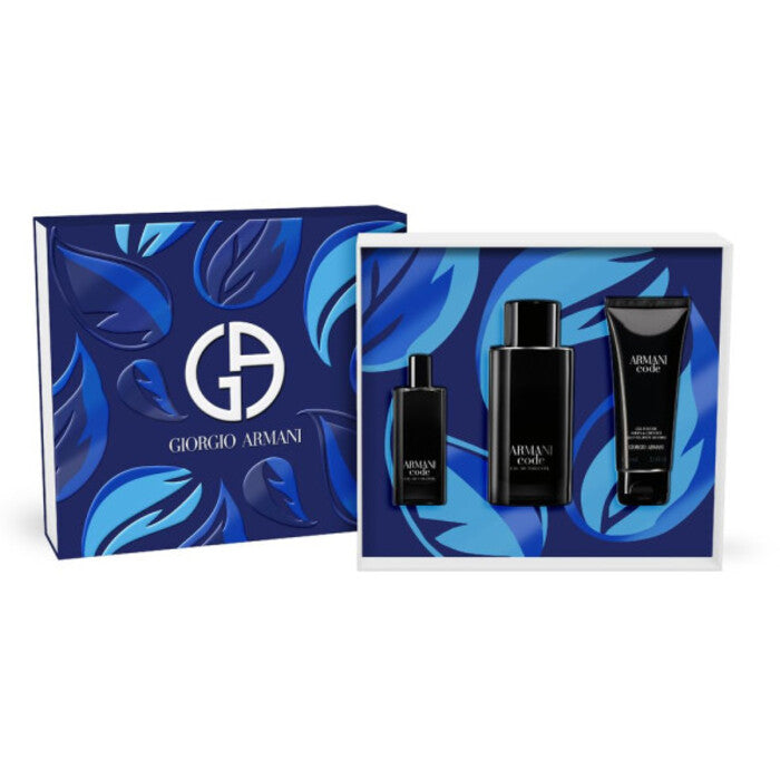 Armani Code for Men dovanų rinkinys EDT 125 ml, dušo gelis 75 ml ir mini EDT 15 ml