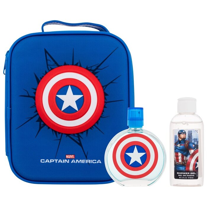 FRAGRANCES FOR CHILDREN Captain America Gift set EDT 100 ml, shower gel 100 ml and cosmetic bag