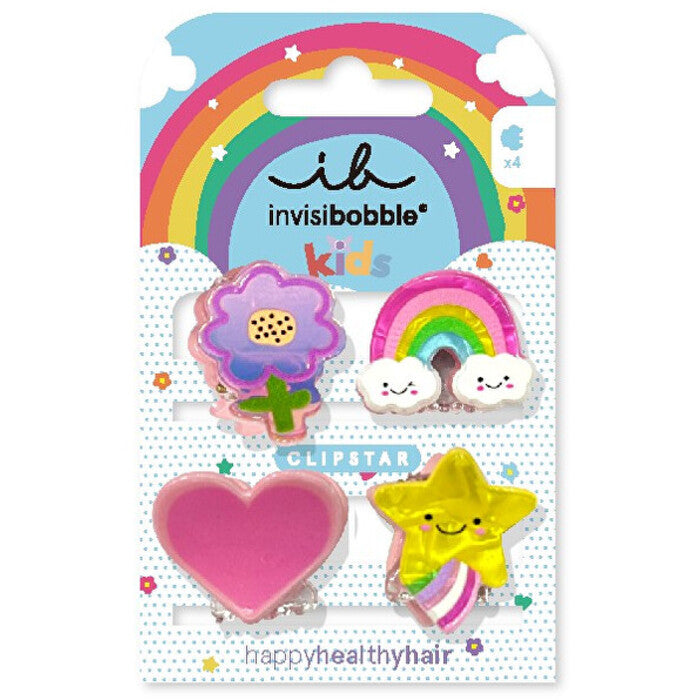 Invisibobble Clipstar Happy World - plaukų segtukai (4 vnt.)
