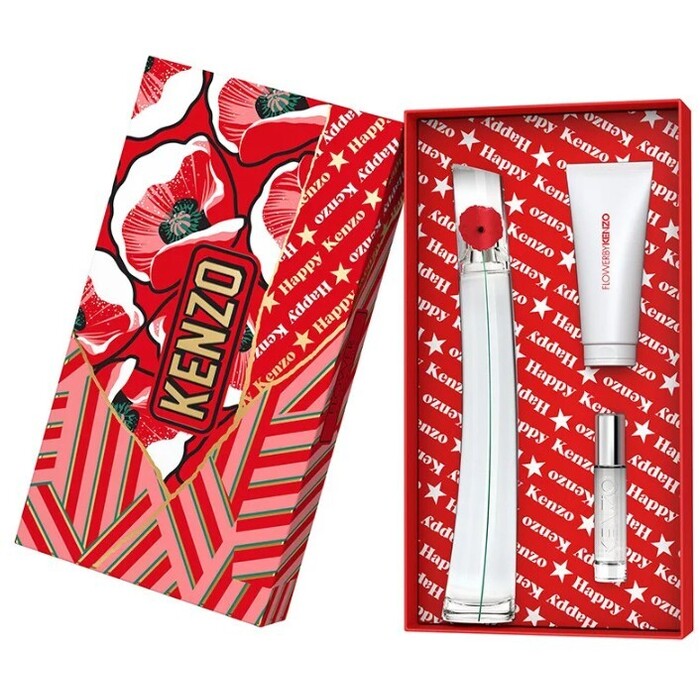 Kenzo Flower By Kenzo dovanų rinkinys EDP 50 ml, kūno losjonas 75 ml ir mini EDP 10 ml
