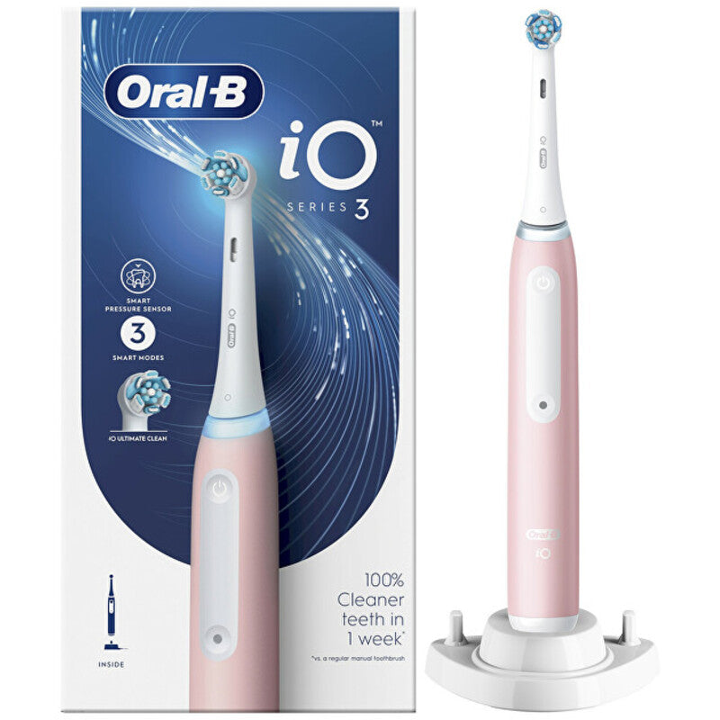 „Oral B iO Series 3“ (rausvai rožinis) – elektrinis dantų šepetėlis