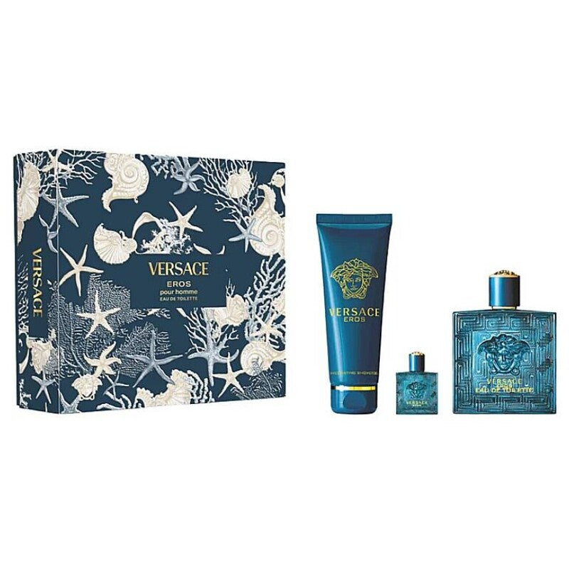 Versace Eros dovanų rinkinys EDT 100 ml, dušo gelis 150 ml ir mini EDT 5 ml