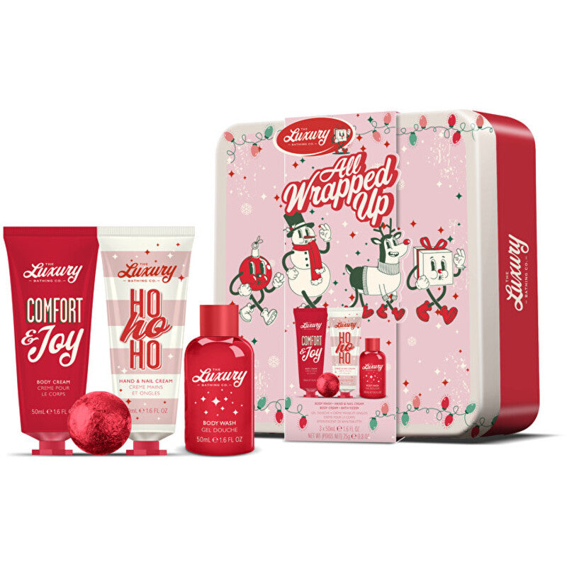 Grace Cole Christmas Body Care Set in a Tin (Christmas Candy, Cocoa & Vanilla) - Gift set for body care in a tin