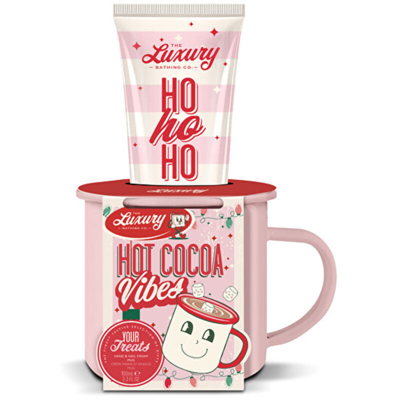 „Grace Cole“ rankų priežiūros rinkinys puodelyje (kalėdiniai saldainiai, kakava ir vanilė) – rankų kremo dovanų rinkinys