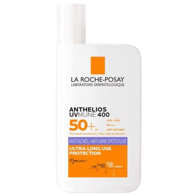 La Roche-Posay Anthelios UVMune 400 Anti-Dark Spot Fluid SPF 50+ - Apsauginis skystis nuo pigmentinių dėmių