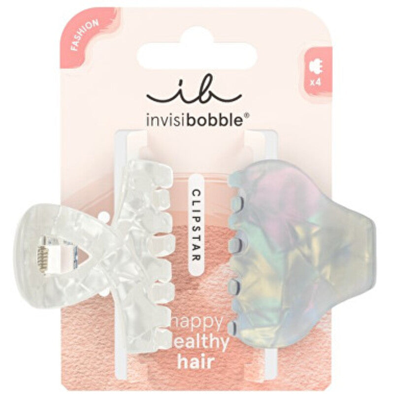 Invisibobble Clipstar Pearly Frost M - Plaukų segtukai (2 vnt.)