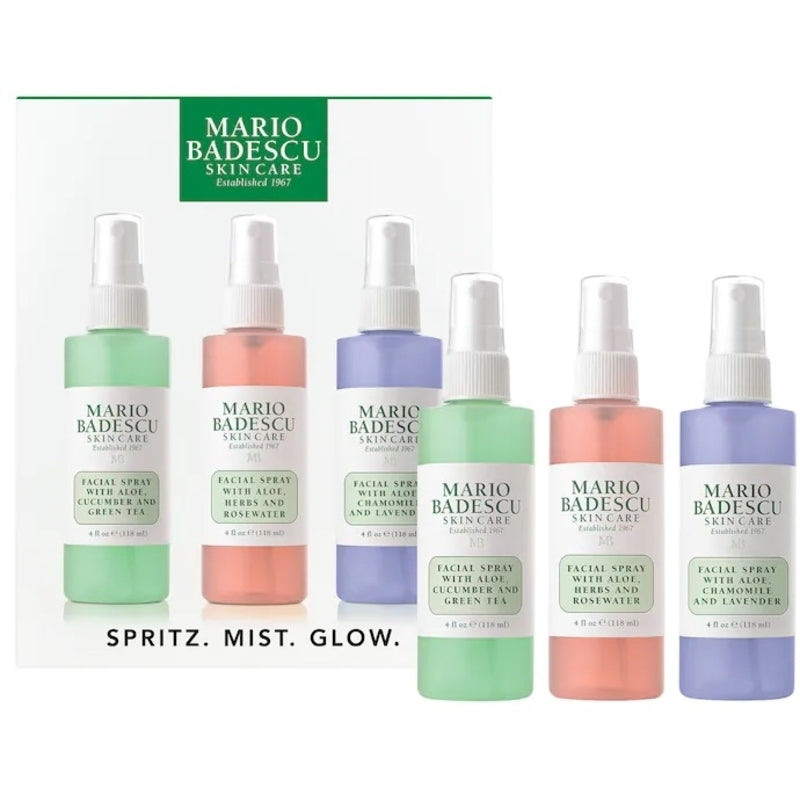 Mario Badescu Spritz. Mist. Glow. Set - Facial Mist Dovanų Rinkinys