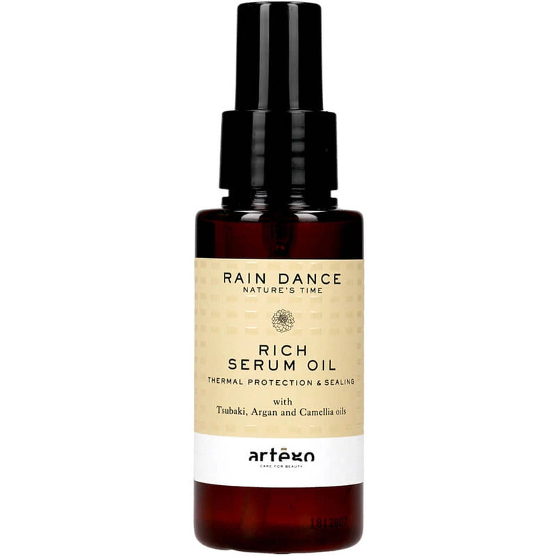 Artègo „Rain Dance Rich Serum Oil“ – apsauginis aliejus plaukams formuoti karščio sąlygomis.