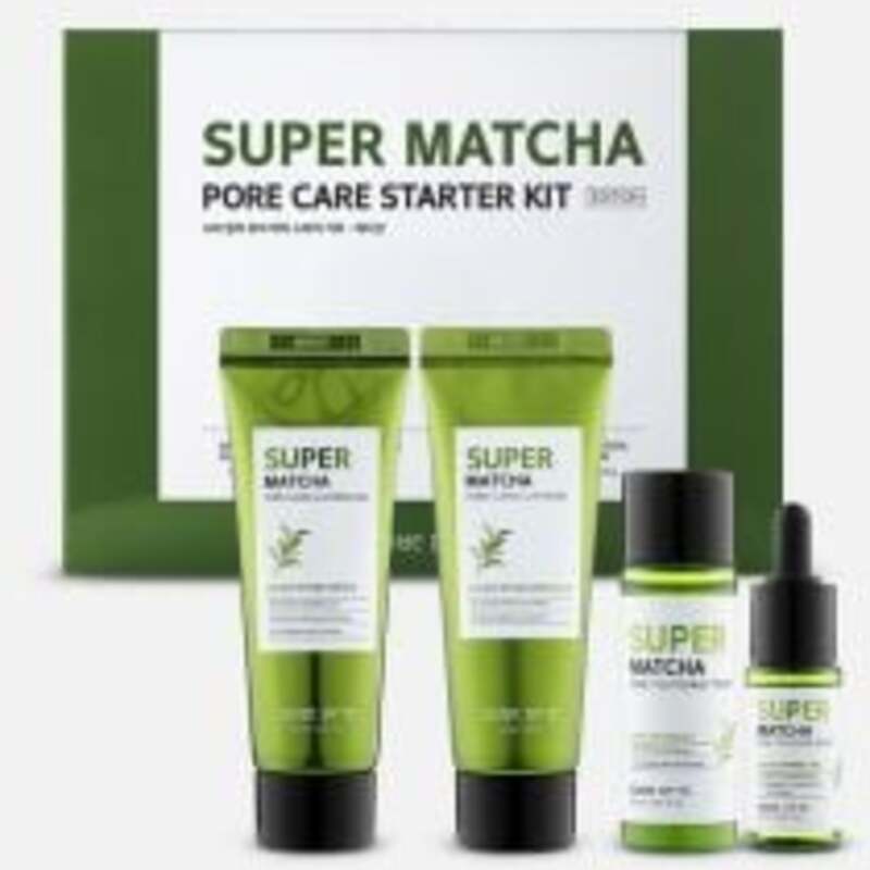 „Some By Mi Super Matcha“ porų priežiūros rinkinys pradedantiesiems – dovanų rinkinys poroms sutraukti ir odai suteikti matiškumo