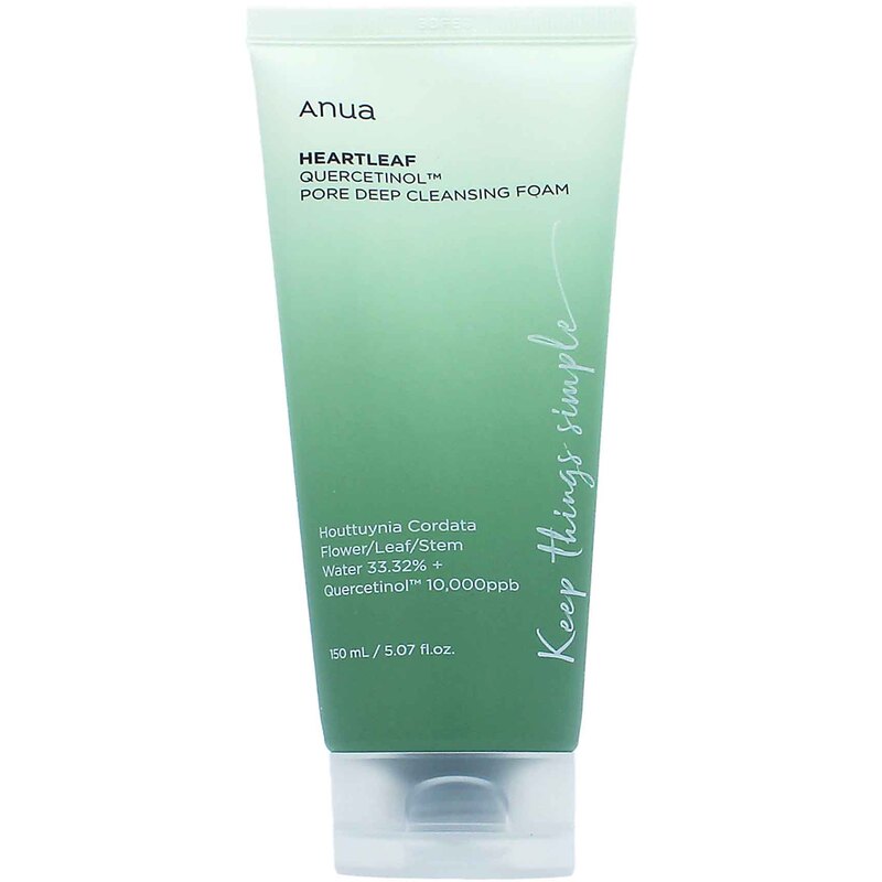 Anua Heartleaf Quercetinol Pore Deep Cleansing Foam – Valomos putos užsikimšusioms poroms