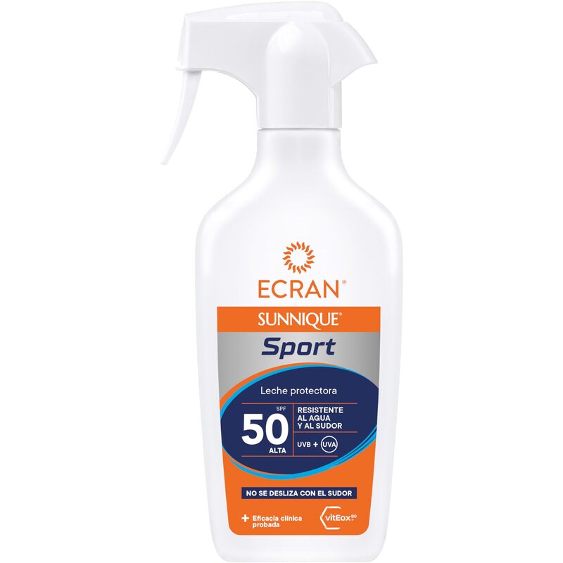 Ecran® Sunnique® Sport Protective Milk Spray SPF 50 – apsauginis pieno purškiklis nuo saulės