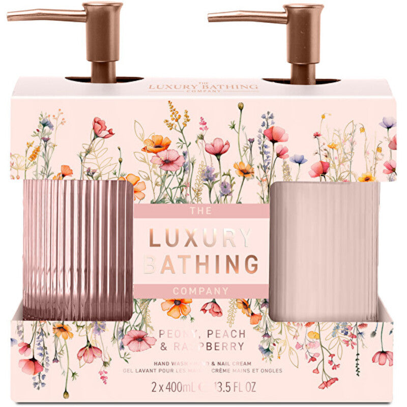„Luxury Bathing Company“ rankų priežiūros dovanų rinkinys (bijūnų, persikų ir aviečių)