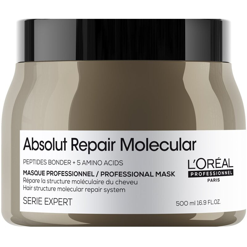 „L´Oréal Professionnel Absolut Repair Molecular Professional“ nuplaunama plaukų kaukė – giliai stiprinanti plaukų kaukė.