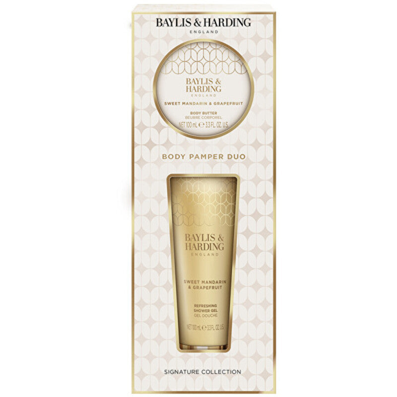 „Baylis & Harding“ kūno prausiklis „Pamper Duo“ (mandarinas ir greipfrutas) – dovanų rinkinys