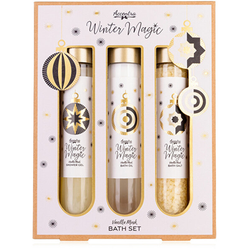 Accentra Winter Magic Vanilla Musk vonios priežiūros rinkinys - vonios priežiūros dovanų rinkinys