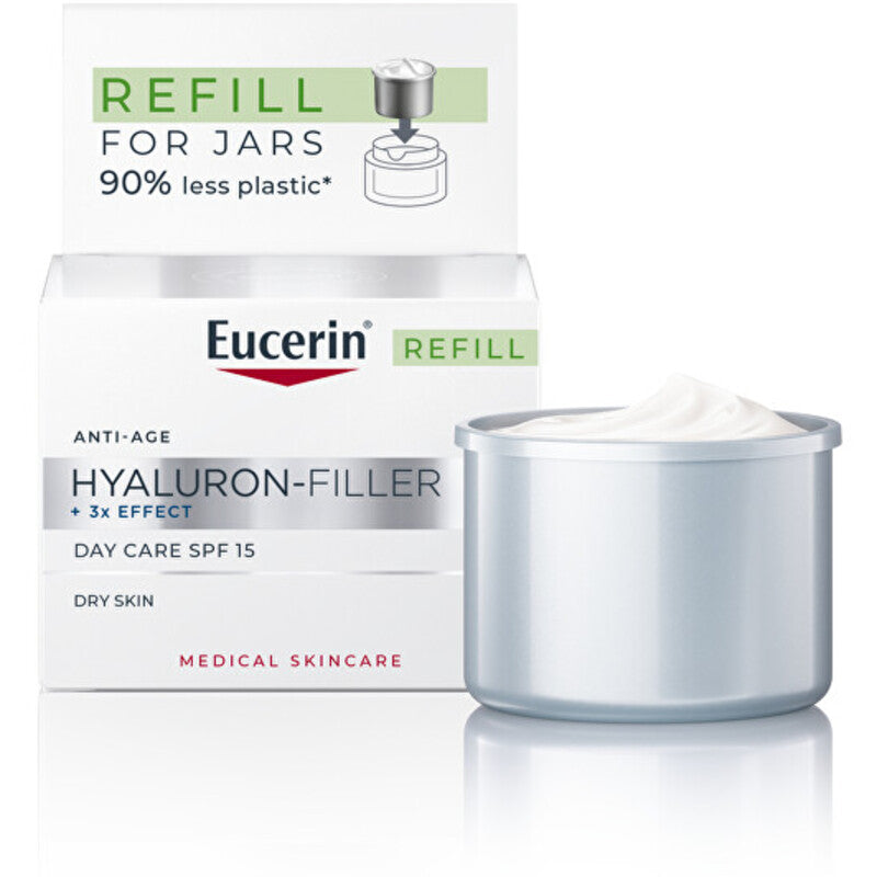 Eucerin „Hyaluron-Filler+3x Effect“ dieninės priežiūros papildymas SPF 15 – kremo brandžiai odai papildymas