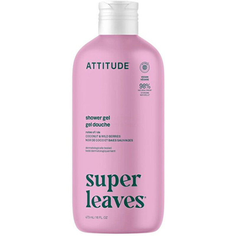 Attitude „Super Leaves“ dušo želė (kokosas ir uogos) – dušo želė