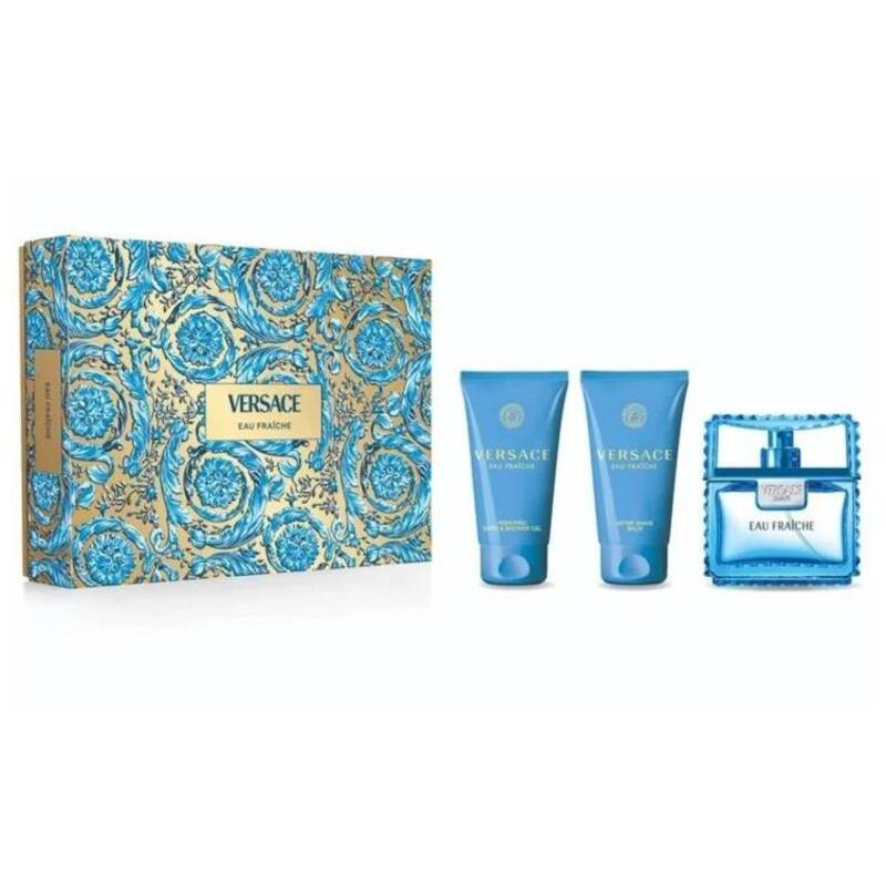 Versace Man Eau Fraiche Gift Set EDT 50 ml shower gel Man Eau Fraiche 50 ml After Shave Balm Man Eau Fraiche 50 ml