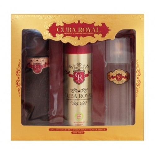 Cuba Royal dovanų rinkinys 100 ml EDT, After Shave (after shave) Royal 100 ml ir 200 ml Royal dezodorantas