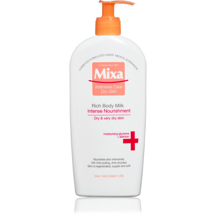 Mixa Rich Body Milk – intensyviai maitinamas kūno losjonas sausai odai