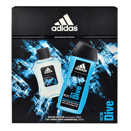 Adidas Ice Dive dovanų rinkinys EDT 100 ml dušo gelis Ice Dive 250 ml