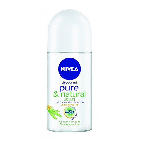 „Nivea Pure & Natural“ jazminų dezodorantas rutulinis