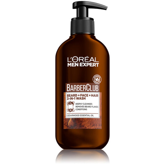 L'Oréal Professionnel Barber Club gelis 3in1 (barzdos, veido ir plaukų prausiklis) 200 ml