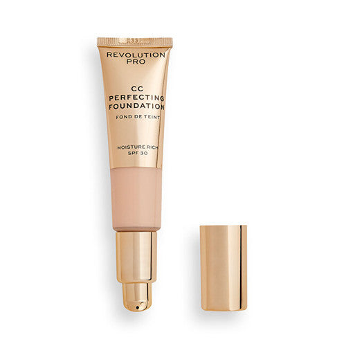Makeup Revolution PRO CC Perfecting Foundation SPF 30 - Daugiafunkcis makiažo pagrindas sausai ir mišriai odai 26 ml