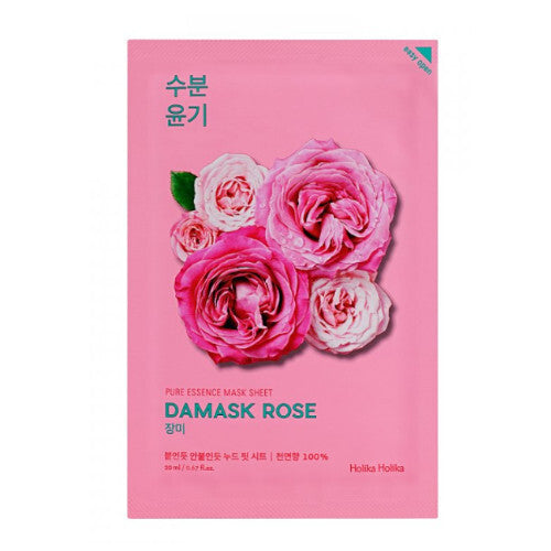 Holika Holika Damask Rose Pure Essence Mask Sheet - Minkštinanti lininė kaukė su damaskinių rožių ekstraktu