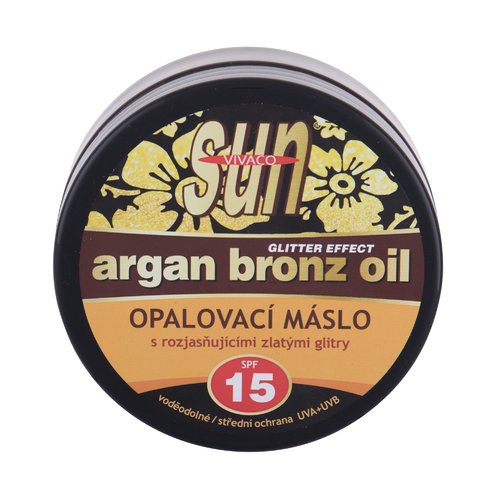 Vivaco Sun Argan Bronz Oil Glitter Effect SPF15 - Suntan butter with argan oil and glitter 200ml