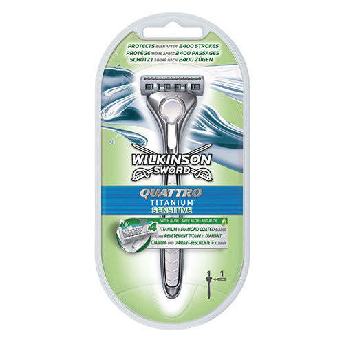 Wilkinson Sword „Quattro Titanium Sensitive“ – vyriškas skustuvas