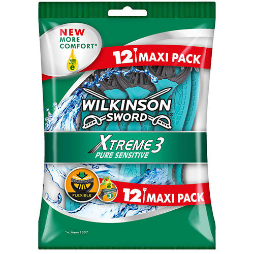 Wilkinson Sword Xtreme3 ​​​​​​Pure Sensitive (12 vnt.) - Vienkartinis skustuvas vyrams