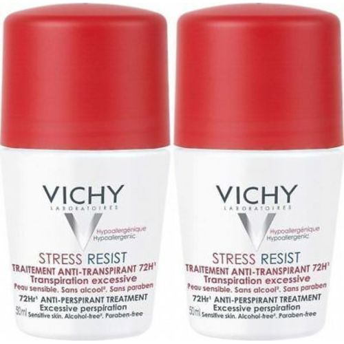 „Vichy antiperspirantas Stress Resist 72H“ (2 vnt.) – antiperspirantasas nuo per didelio prakaitavimo
