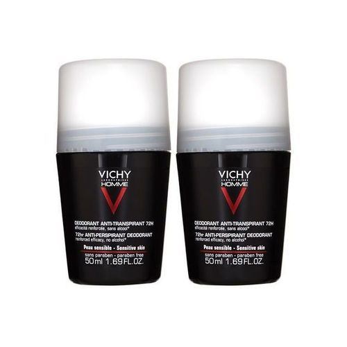 Vichy Men Homme 72H Deodorant Anti-Transpirant ( 2 vnt ) - Roll-on dezodorantas jautriai odai