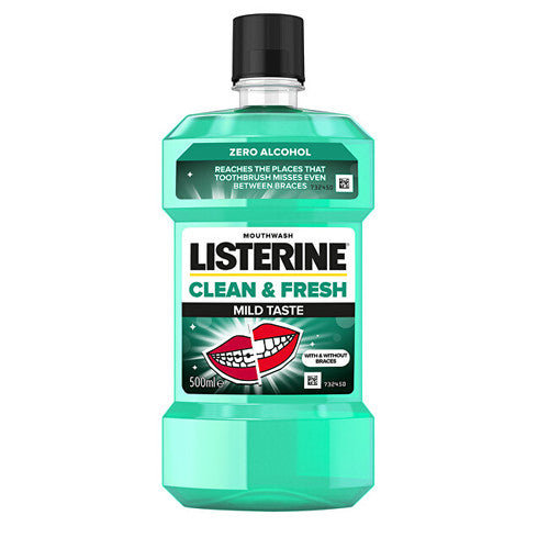 Listerine Clean & Fresh Mild Taste Mouthwash 500ml