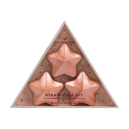 Makeup Revolution Star Bath Fizzer Kit Gift set bath bomb in the shape of a star 3 x 40 g Coconut