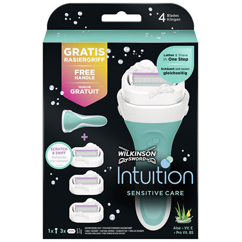 Wilkinson Sword Intuition Sensitive (rankena + 3 skirtingos galvutės)