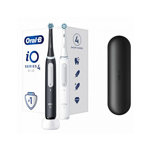 Oral B iO Series 4 Matt Black + Quite White Duo Pack - Electric Toothbrush (2 pcs)