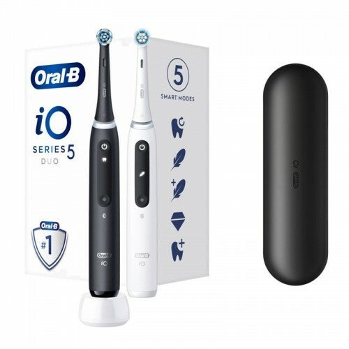 Oral B IO Series 5 Matt Black + Quite White Duo Pack Toothbrush
