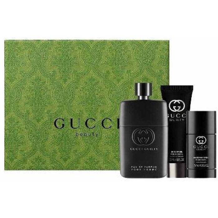 Gucci Guilty pour Homme Eau de Parfum dovanų rinkinys EDP 90 ml, dušo gelis 50 ml ir pieštukas dezodorantas 75 ml