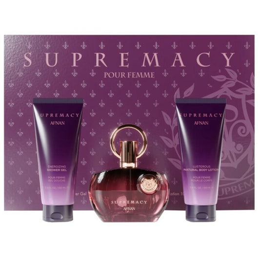 Afnan Supremacy Purple dovanų rinkinys EDP 100 ml, dušo gelis 100 ml ir moisturizing kūno losjonas 100 ml